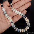 165.70 Cts/31 Pcs Natural Bi Color Dendrite Opal Gem Round Drill Beads Strand 8"