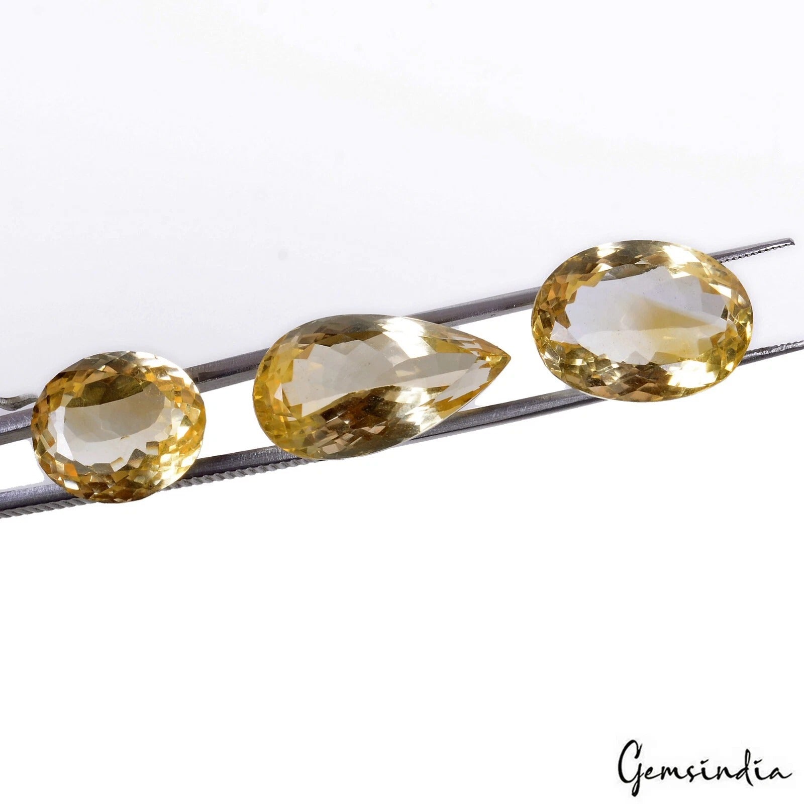 45.30 Ct Natural Unheated Brazilian Yellow Citrine Mix Cut Loose Gems Lot~3 Pcs