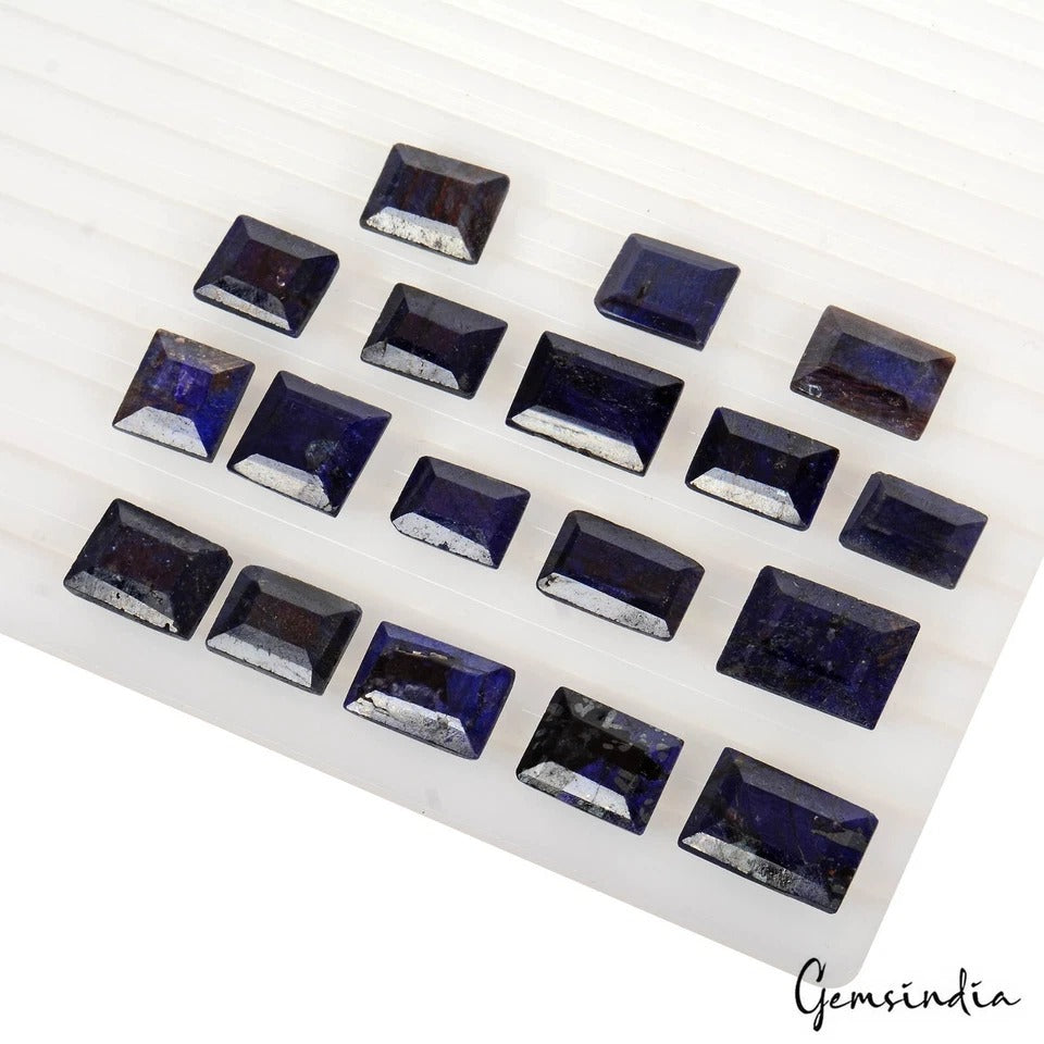 Blue Sapphire Lot, Loose Gemstone, Color Enhanced — 18 Pieces, 14mm to 18mm, 220 Ct