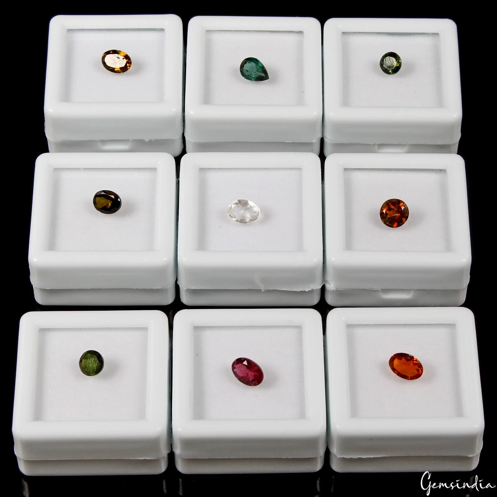 6.20 Ct/9 Pcs Natural Multi Tourmaline Mix Cut Loose Sparkling Gemstones 4mm-7mm