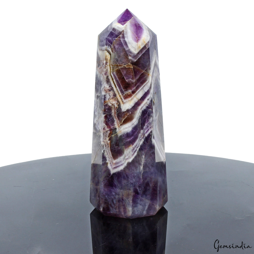 Natural Amethyst Crystal Tower – 270g Polished Healing Point Wand, 4.5*1.6" Size