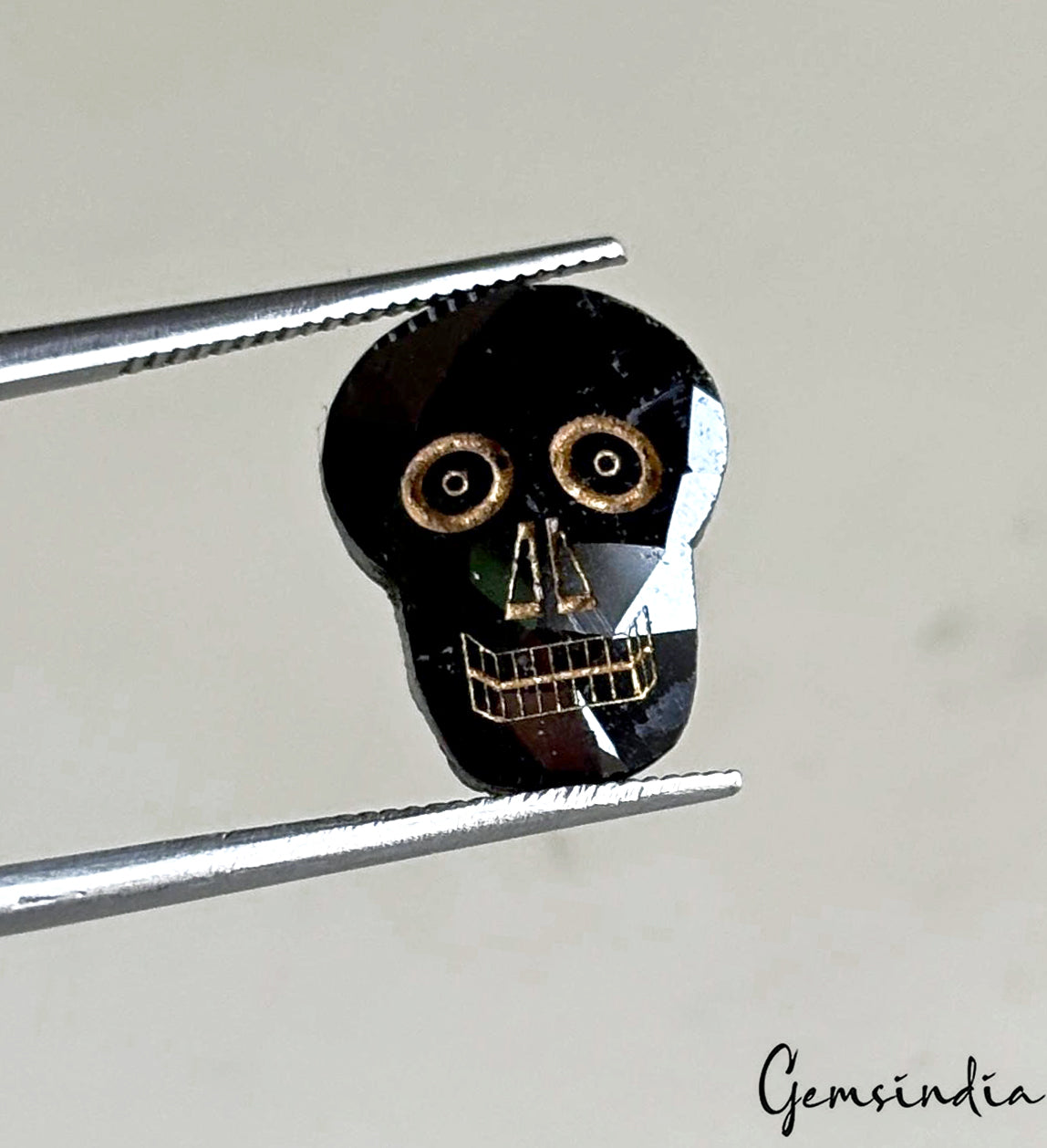 Diamond Loose Gemstone, Color Enhanced, Black — 13x11x3 mm, 4.36 Ct, Tanzania