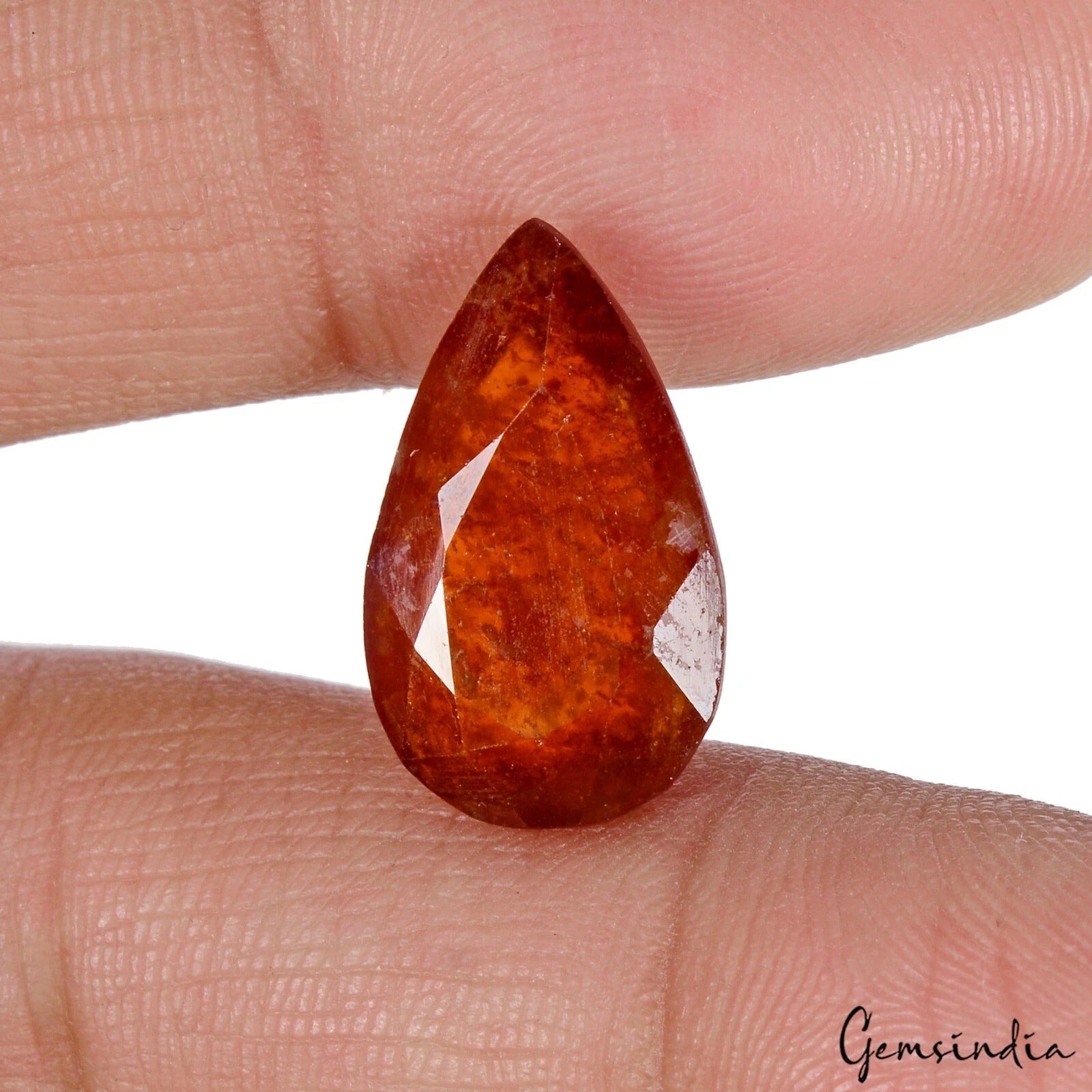 Certified 12.30 Cts Natural Untreated Brown Hessonite Garnet Pear Cut Loose Gem