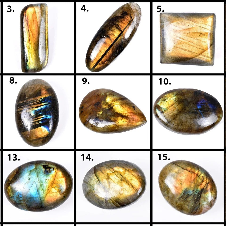 20 Pcs Natural Labradorite Multi Flashy 21mm-48mm Huge Size Cabochon Gemstones