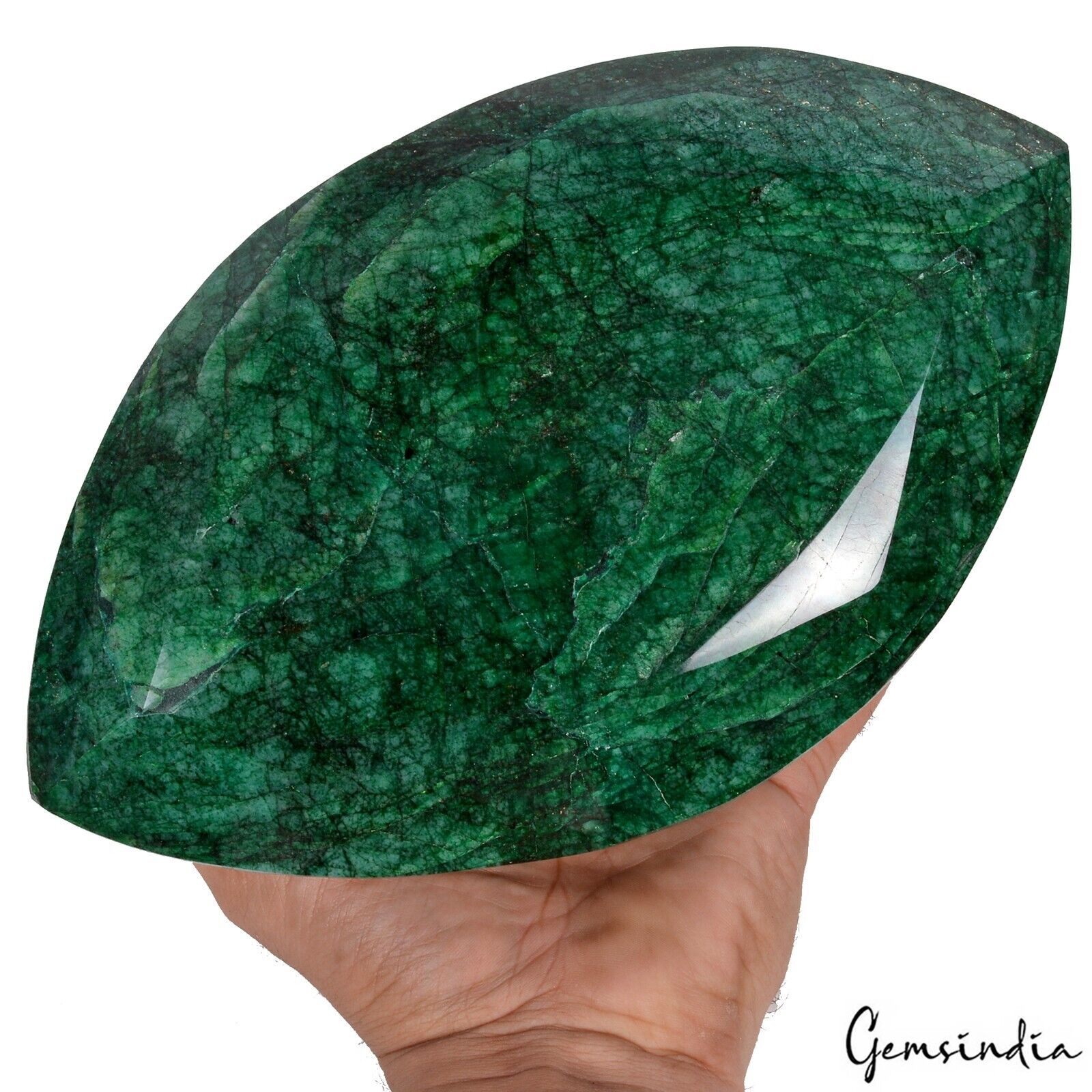 Emerald Loose Gemstone, Color Enhanced, Green — 8.8x5.2x3.8 Inch, 21100 Ct (4.22 Kg), Brazil