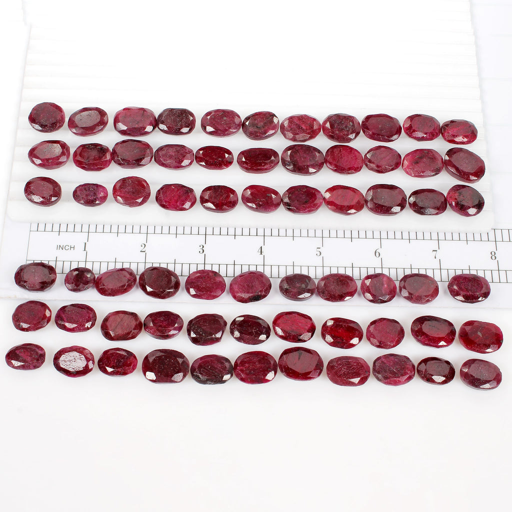 66 Pcs Natural Red Ruby From Madagascar Oval Cut Loose 12-18mm Gemstones~1240 Ct