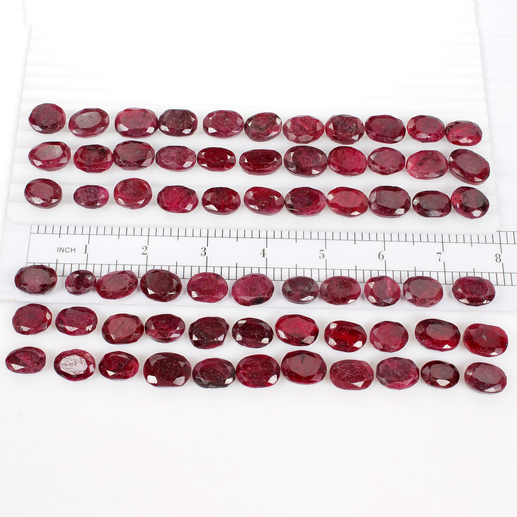 66 Pcs Natural Red Ruby From Madagascar Oval Cut Loose 12-18mm Gemstones~1240 Ct