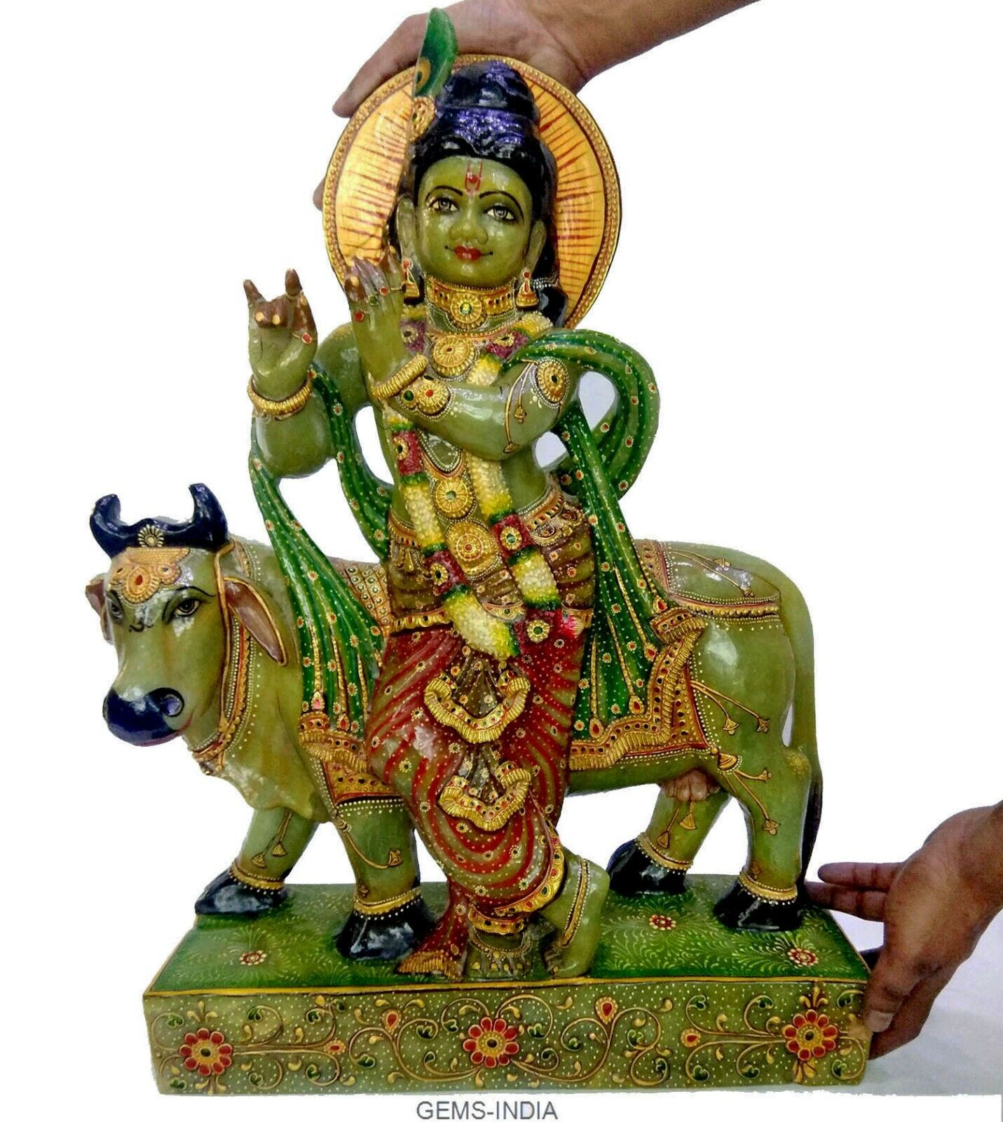 Aventurine Krishna Figurine, Untreated — Madagascar