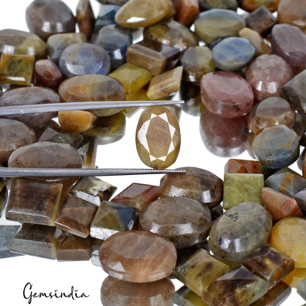 860 Ct/83 Pcs Natural Untreated Multi Color Sapphire Mix Cut 8-17mm Loose Gems