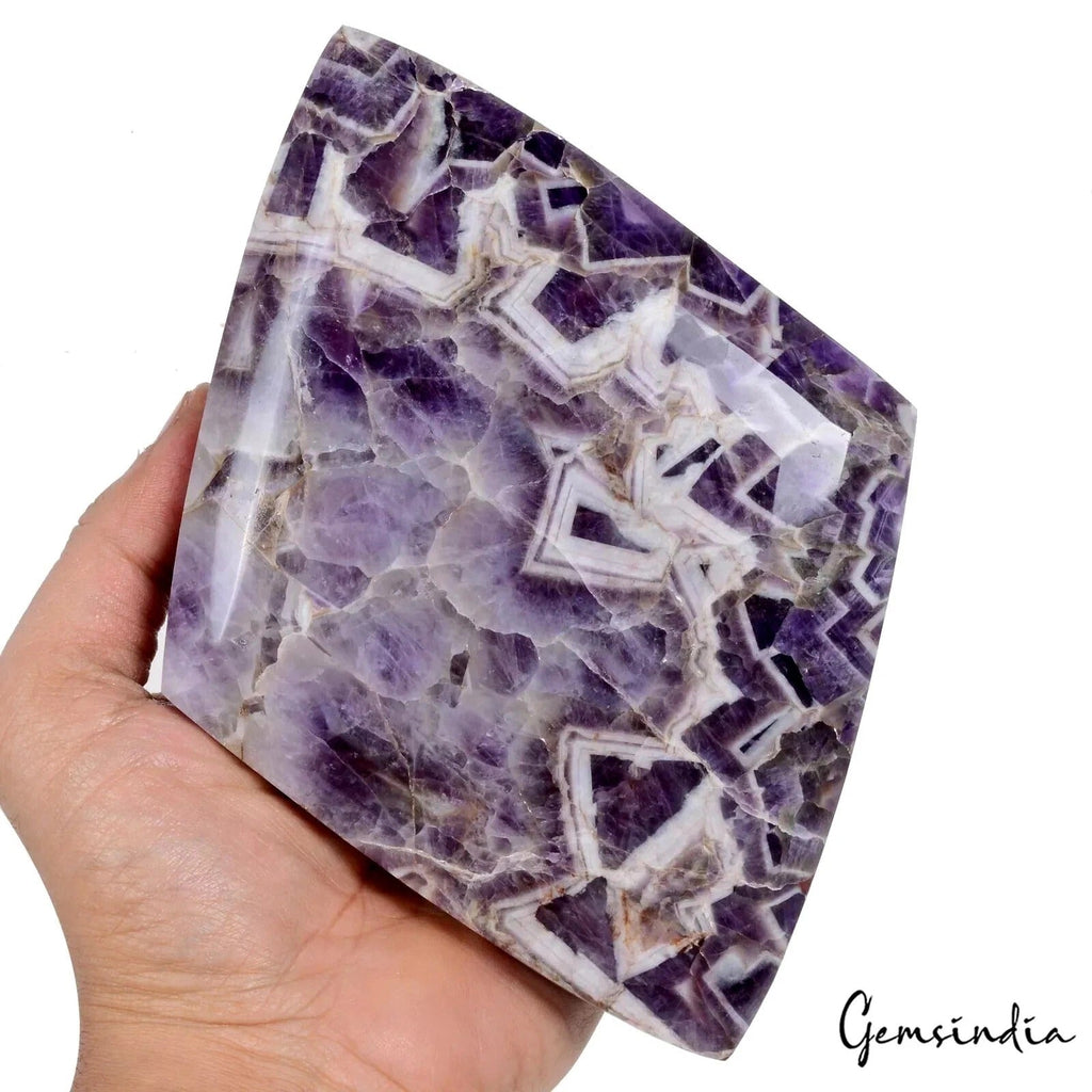 7100 Cts Natural Untreated Purple Chevron Amethyst Rhombus Cut Museum Size Gem