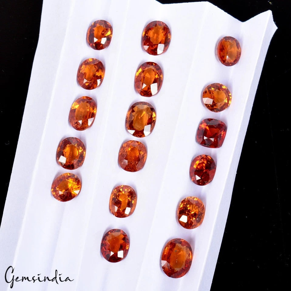 Natural 15.90 Carat Orange Hessonite Garnet Mix Shape Loose Certified Gemstones
