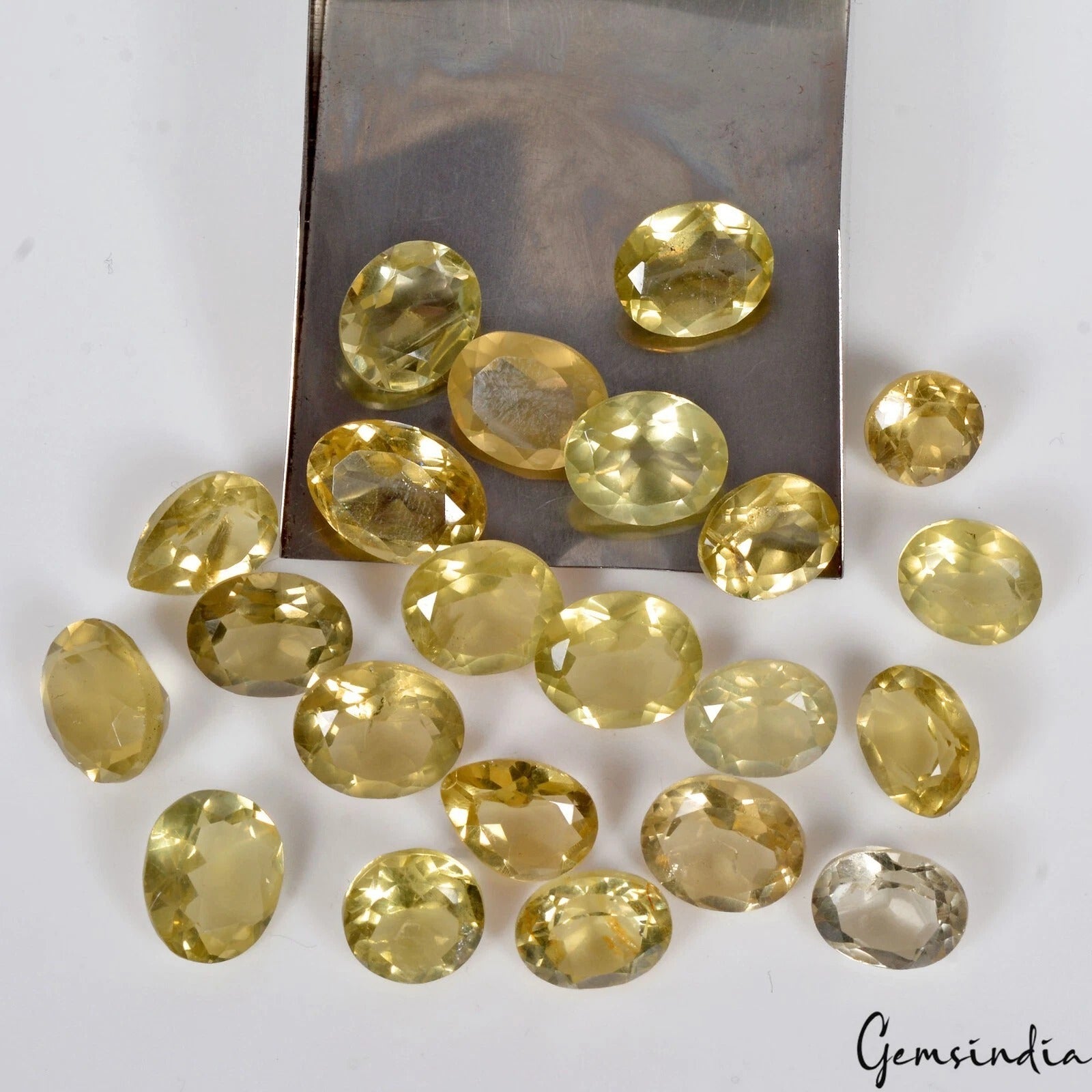 22 Pc Natural Citrine 9mm-13mm Mix Cut Loose Unheated Gemstones 85.30 Ct, Brazil