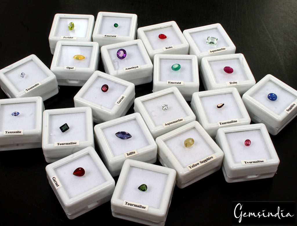 Lot of Natural Stones Semi Precious Mix Cut Gems For Jewelry Collection 20 Pcs