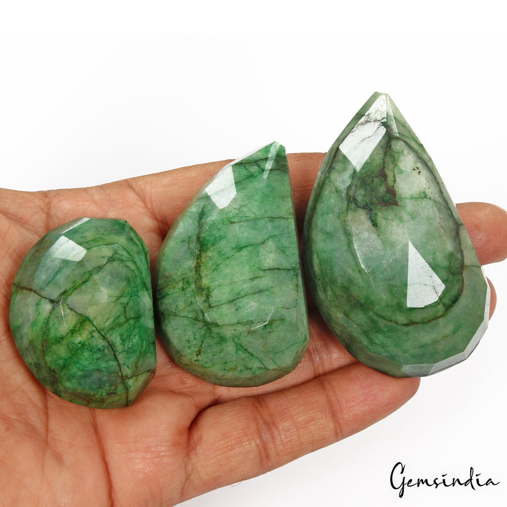 1000 Ct/3 Pcs Natural Brazilian Green Emerald Fancy Cut Loose Wholesale Gems Lot