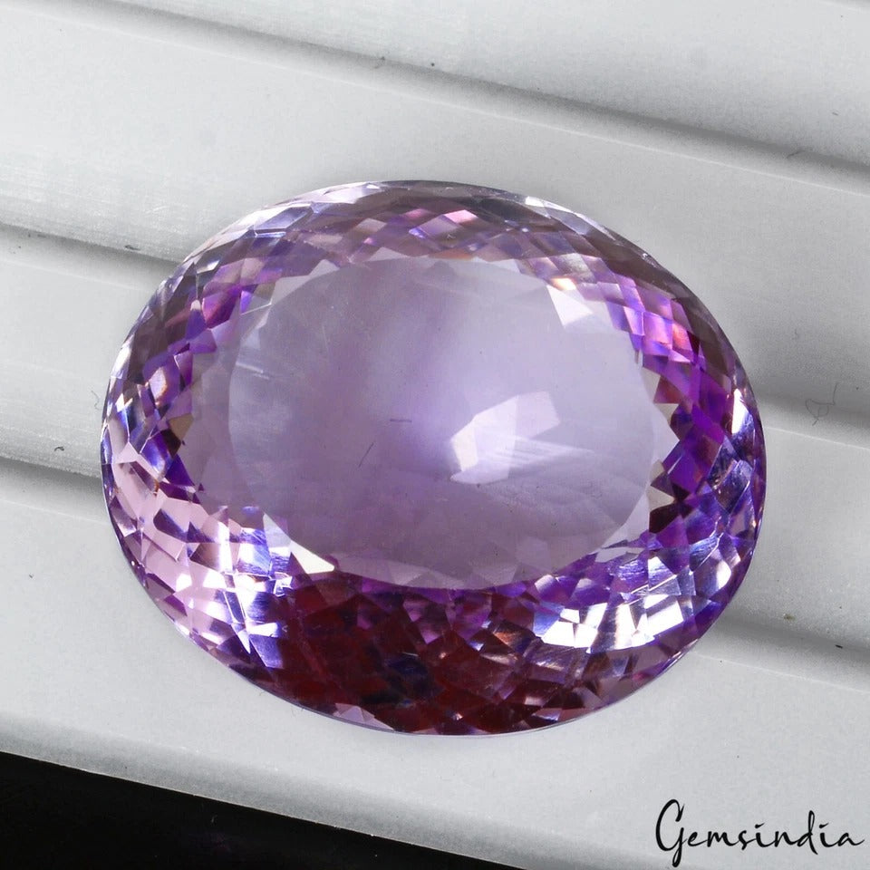 Certified 40.35Ct Natural Untreated Brazilian Purple Amethyst Oval Cut Loose Gem