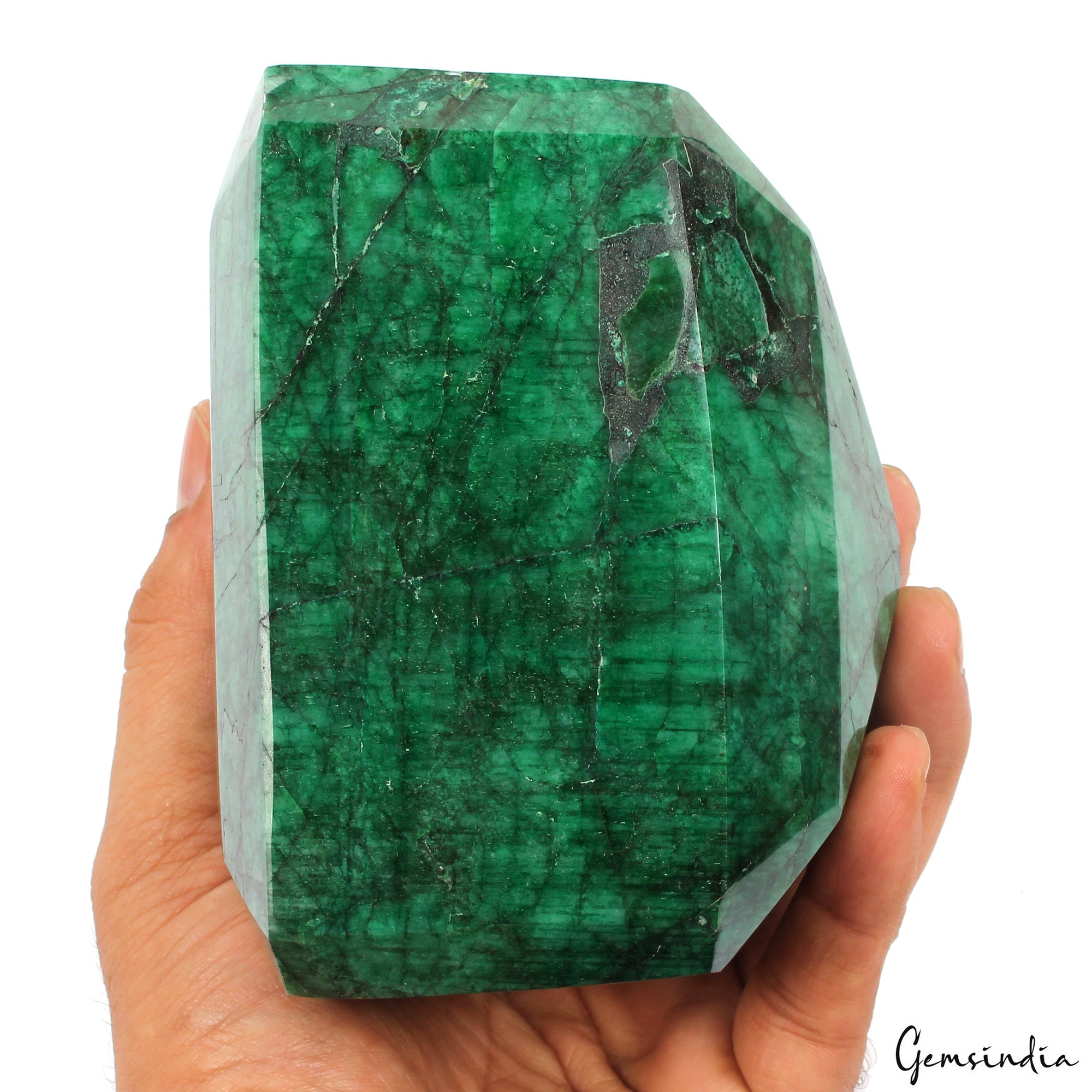 Huge 2 Kilo Natural Green Emerald Octagon Cut Earth mined Loose Gemstone, Brazil