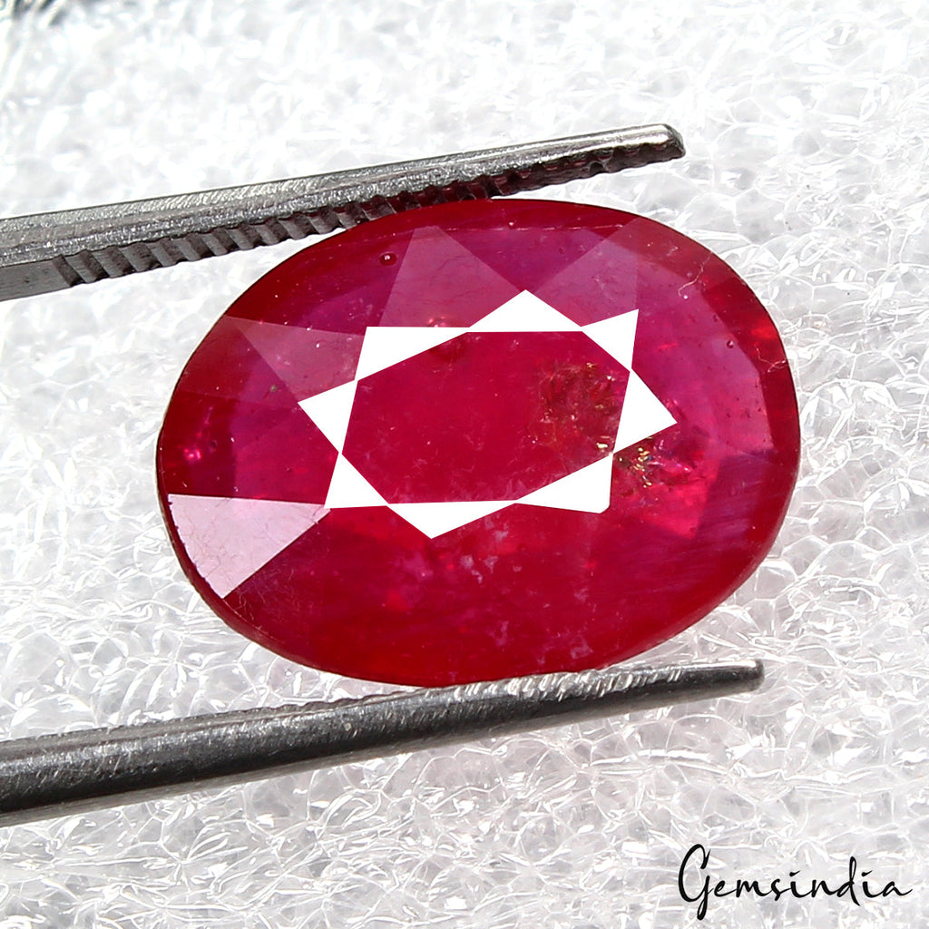 6.85Ct Natural Top Red Pink Normal Heated Ruby Mozambique Oval Cut Gemstone excl
