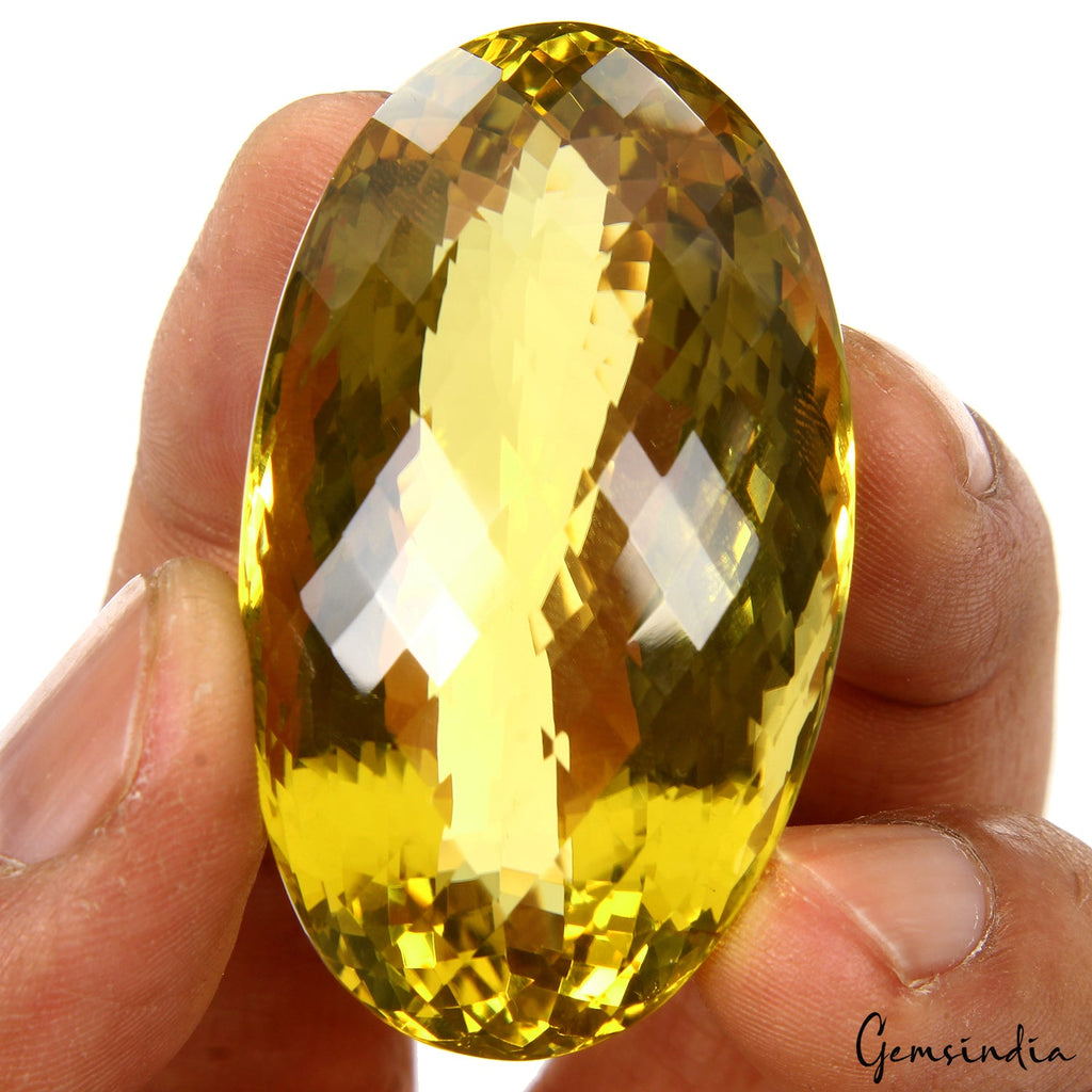 Certified 228.30 Ct Natural Yellow Citrine Oval Cut Loose Large &Eye Clean Gem