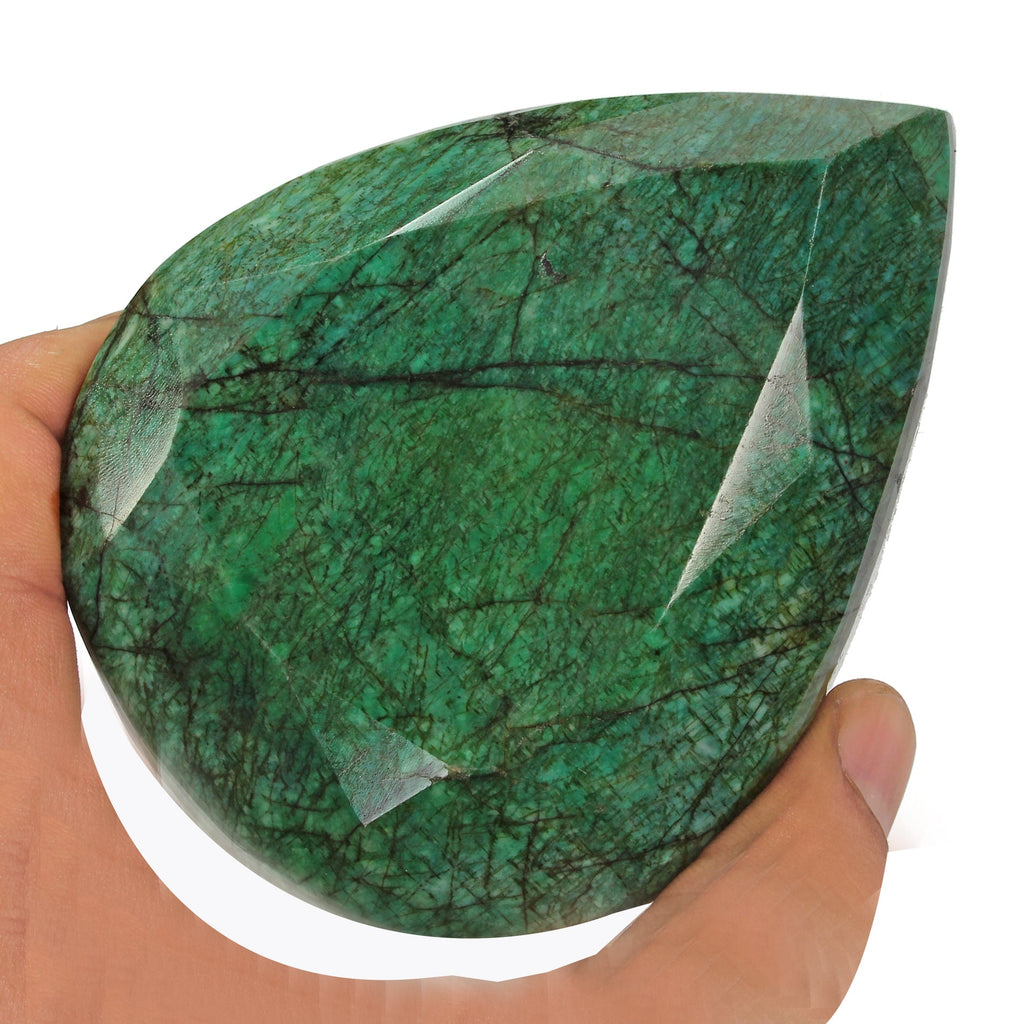 Rich Green 3850 Cts Natural Emerald From Brazil Pear Loose Earth mined Gemstone