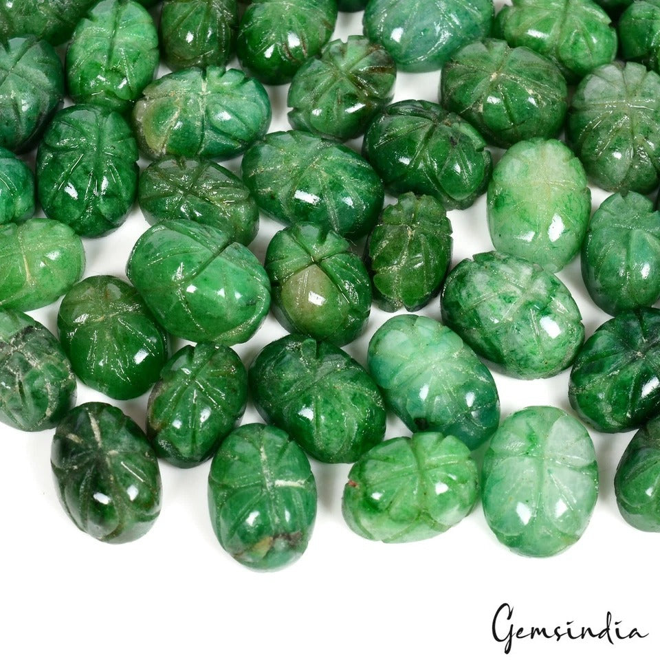 1200 Ct Natural Hand Carving Green Emerald Oval Shape Wholesale Loose Gemstones