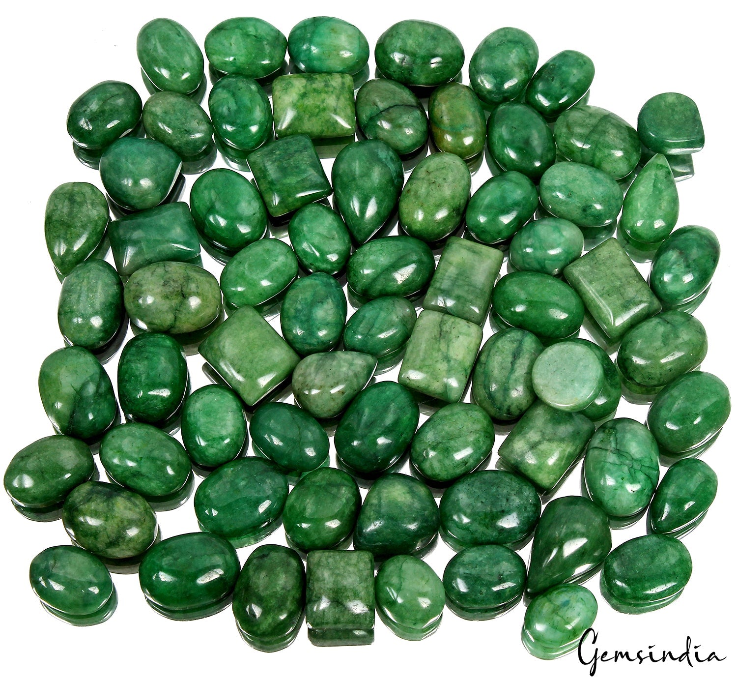 12-18 mm Natural Green Emerald Mix Cabochon 700 Cts Loose Gemstones Lot 70 Pcs