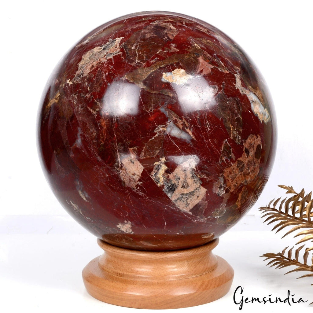 17.7 Kilo Natural Untreated Red Jasper Sphere 9"Crystal Healing Mineral Huge Gem