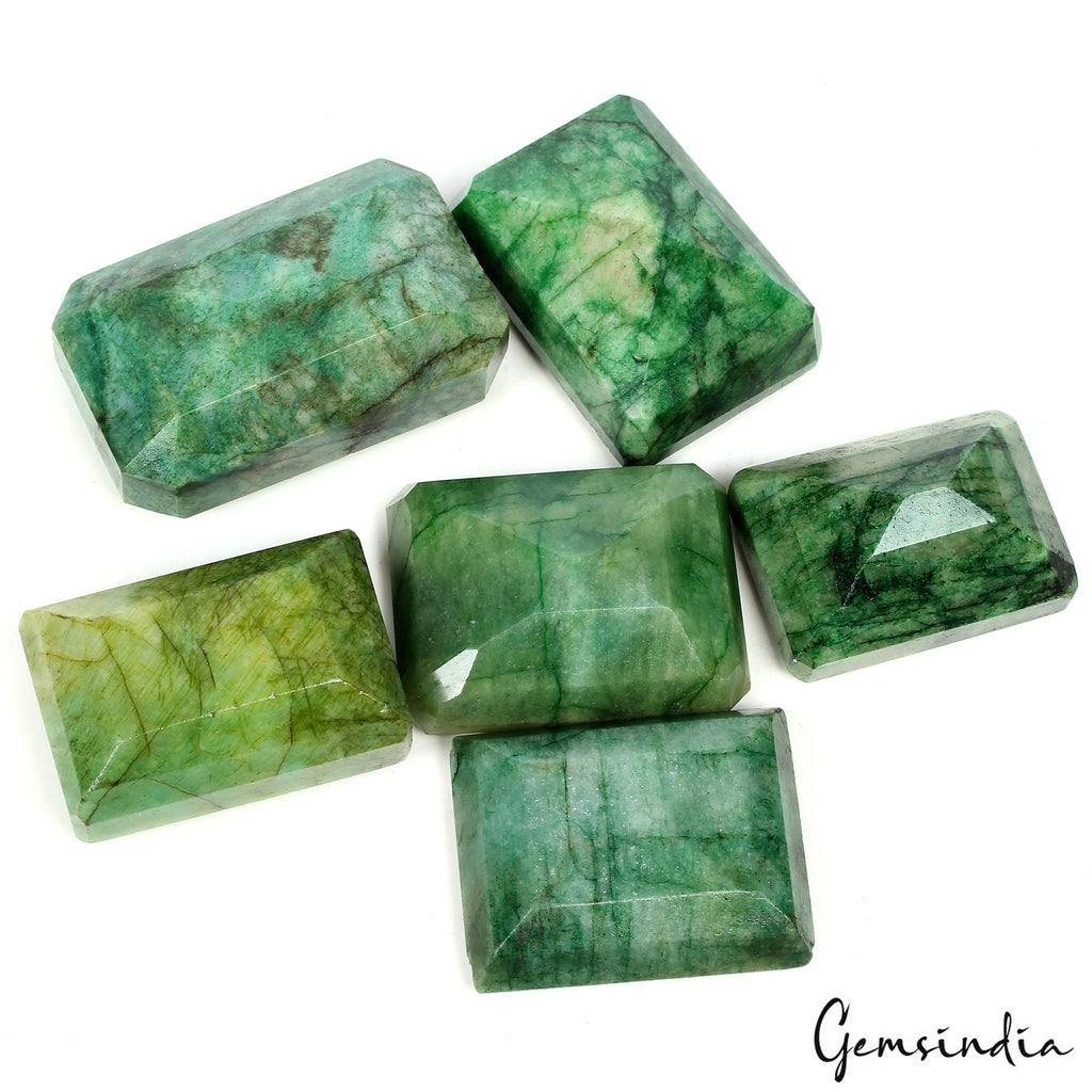 2100 Cts/44-60mm Natural Brazilian Green Emerald Octagon Cut Wholesale Gemstone