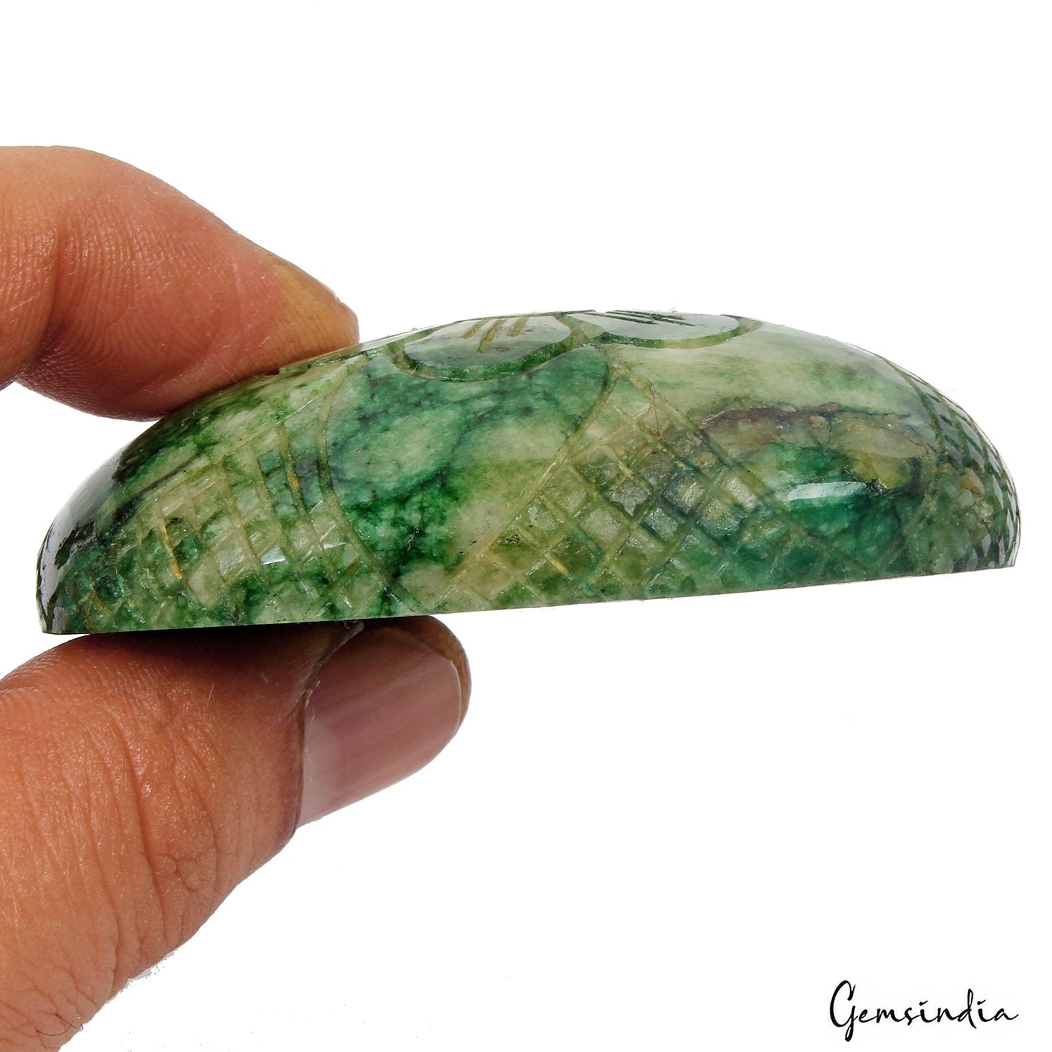 500 Ct Natural Green Brazilian Emerald Oval Carving Museum Size Loose Gemstone