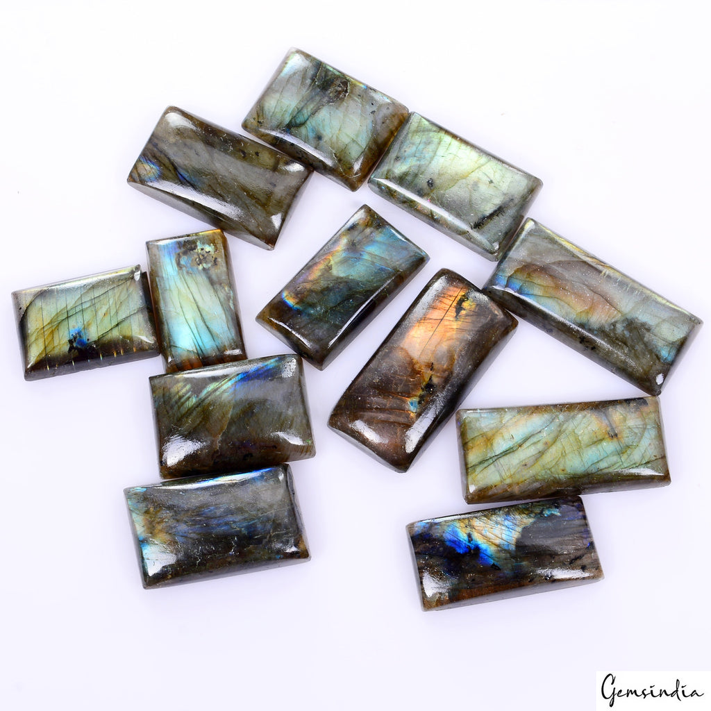 580 Ct Natural Untreated Spectrolite Labradorite Rectangle Cabochon Loose Gems