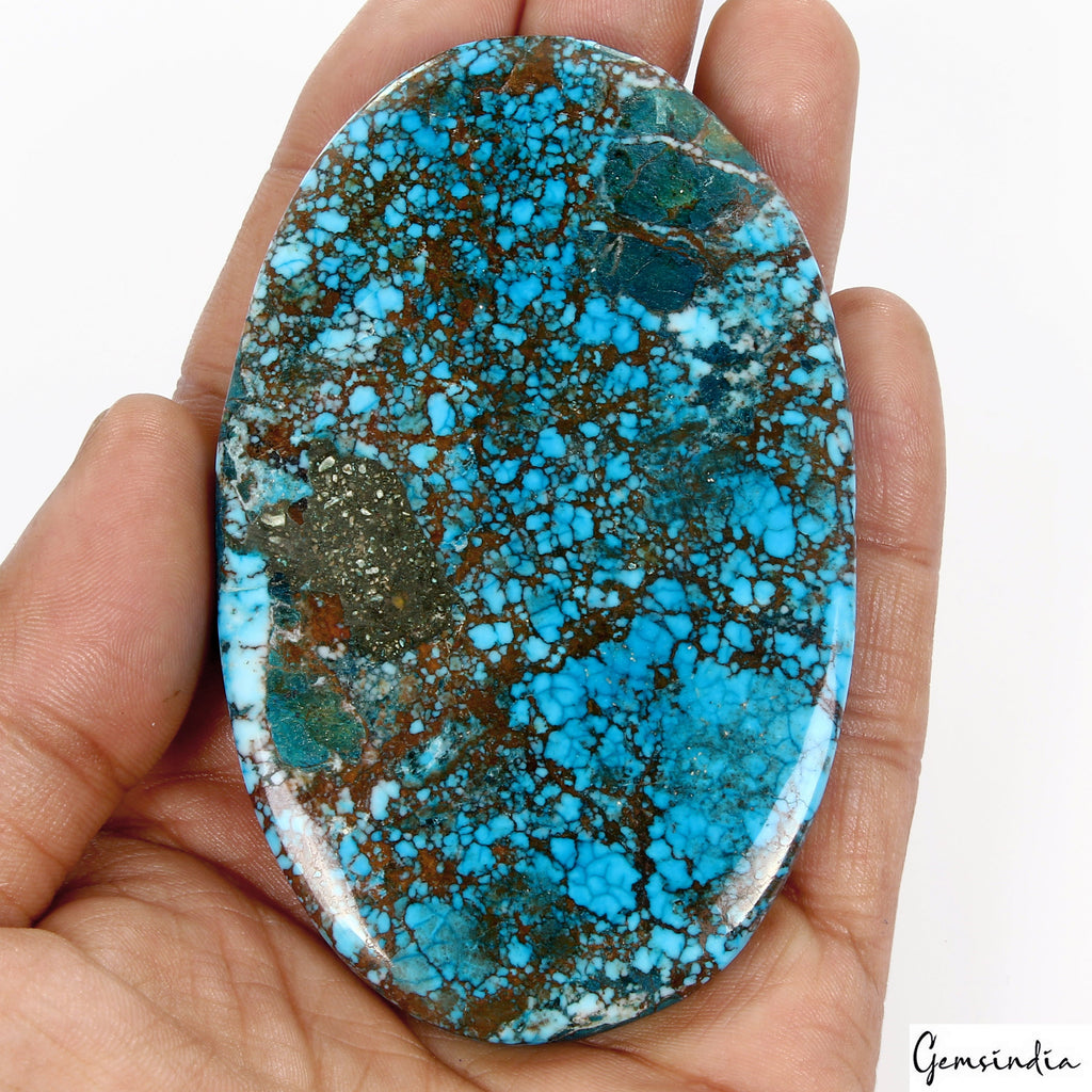 460 Cts Spiderweb USA Arizona Blue Turquoise Oval Cab Loose Museum Size Gemstone