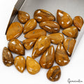 440 Cts/20 Pcs Natural Untreated Yellow Brown Agate Pear Cab Gems For Jewelry
