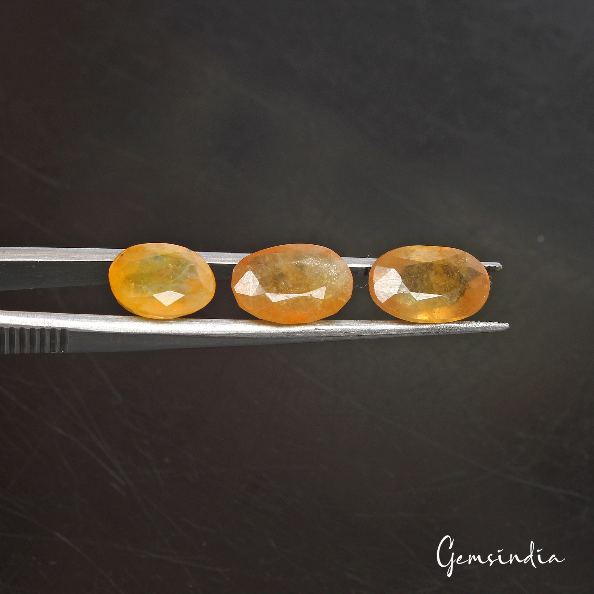 15.05 Ct Natural Untreated Yellow Sapphire Oval Faceted Loose Gemstone Lot 3 Pcs