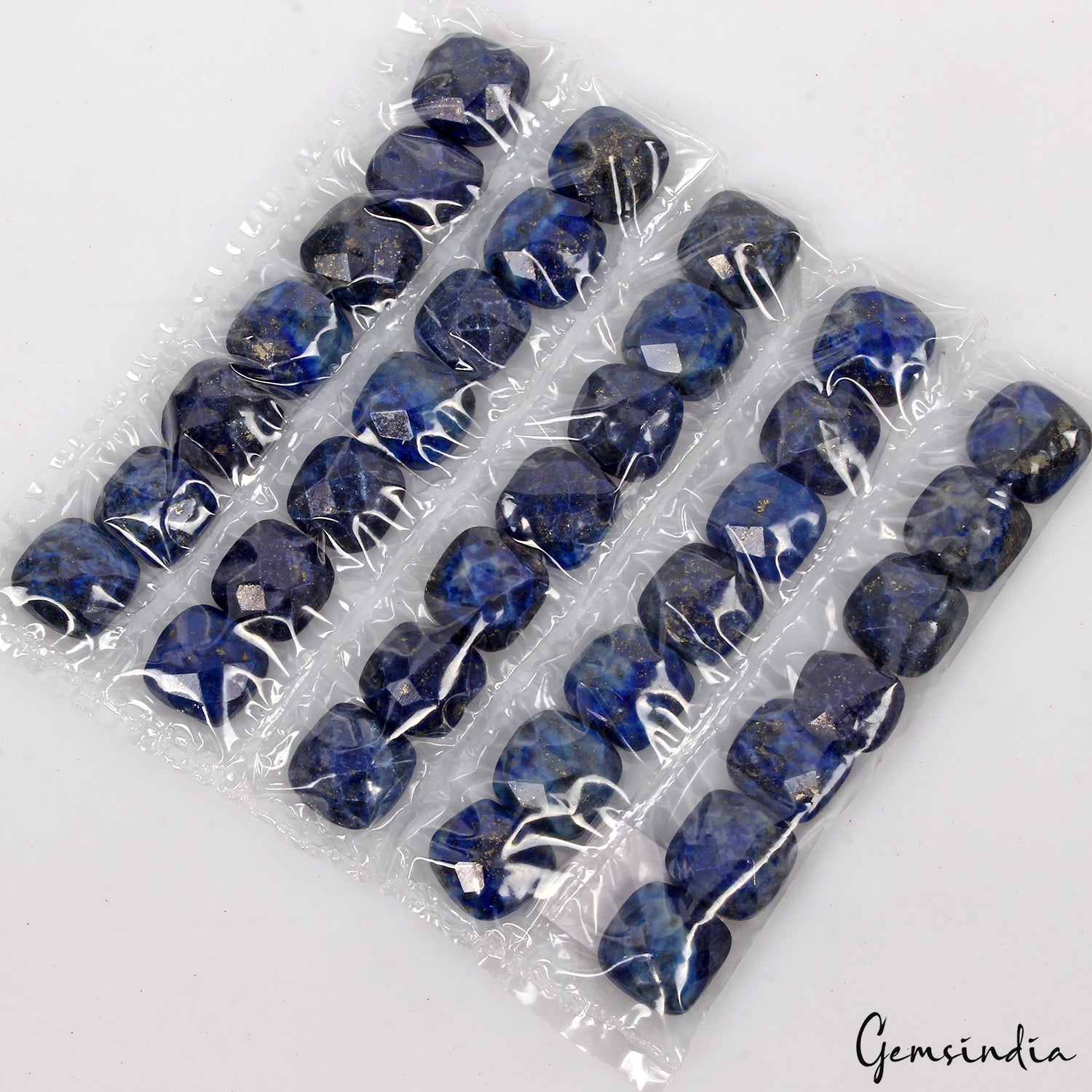 172.40Ct/35Pcs Natural Blue Lapis Lazuli Cushion Checker Cut 10mm Loose Gems Lot