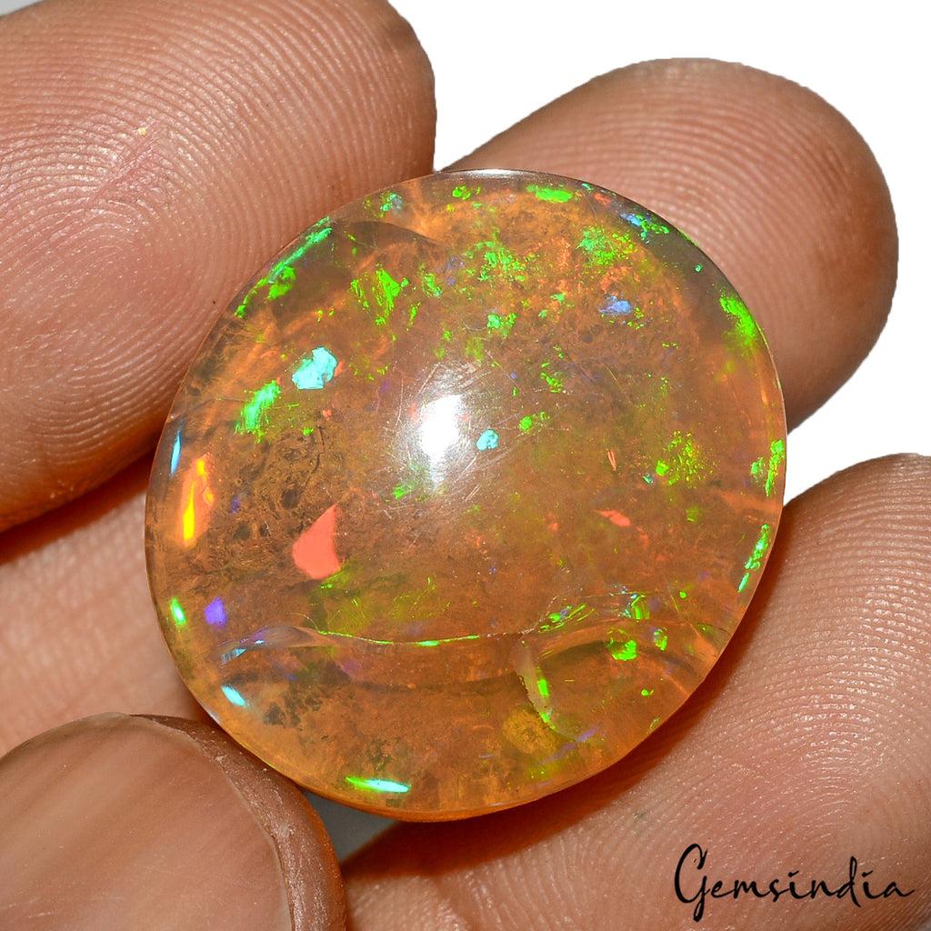 Certified 30.90 Ct AAA grade Natural Ethiopian loose Rainbow Shine opal Gemstone