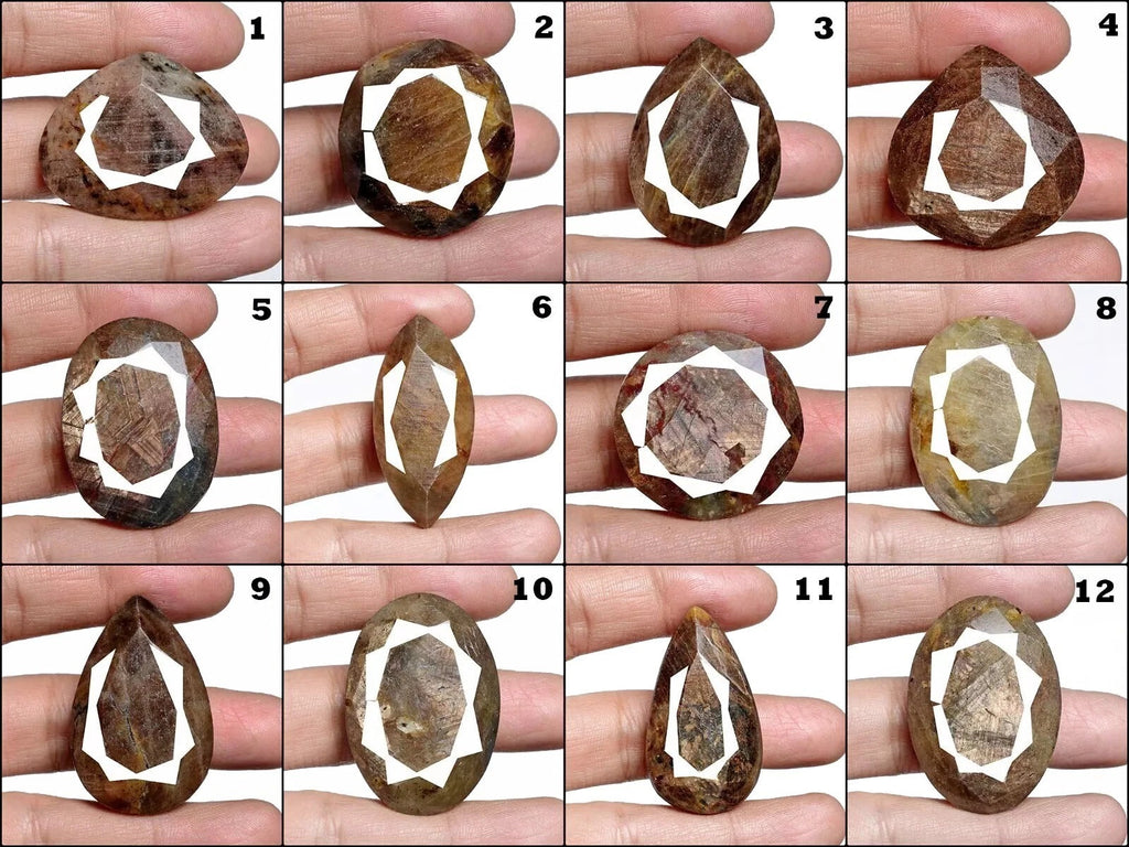 2050 Ct Natural Untreated Golden Brown Sapphire Mix Cut Faceted Loose Gems 12 Pc