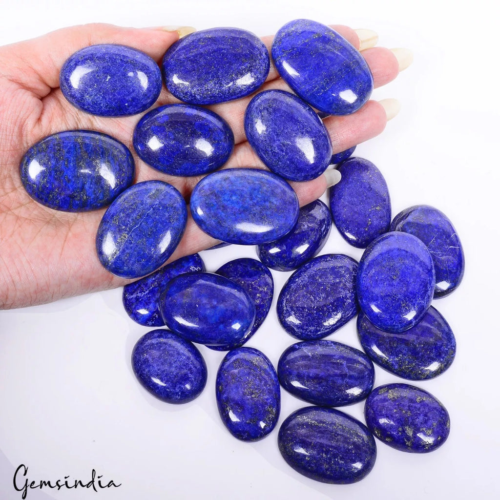 Lapis Lazuli Lot, Cabochon, Oval Cabochon, Color Enhanced — 24 Pieces, 29mm to 38mm, 1430 Ct, Afghanistan