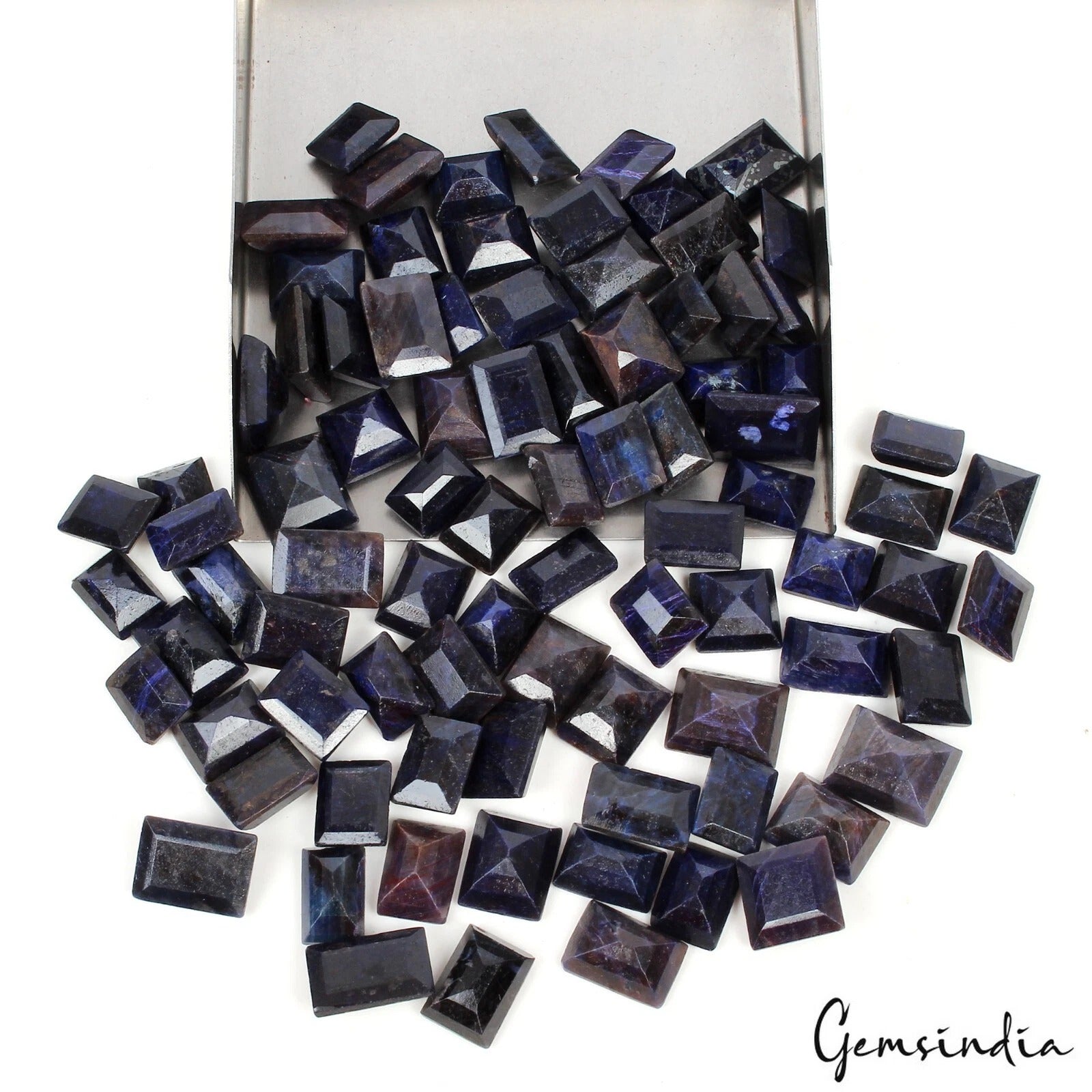1000 Ct/87 Pcs Superb Natural Blue Sapphire Rectangular Loose Gems For Jewelry