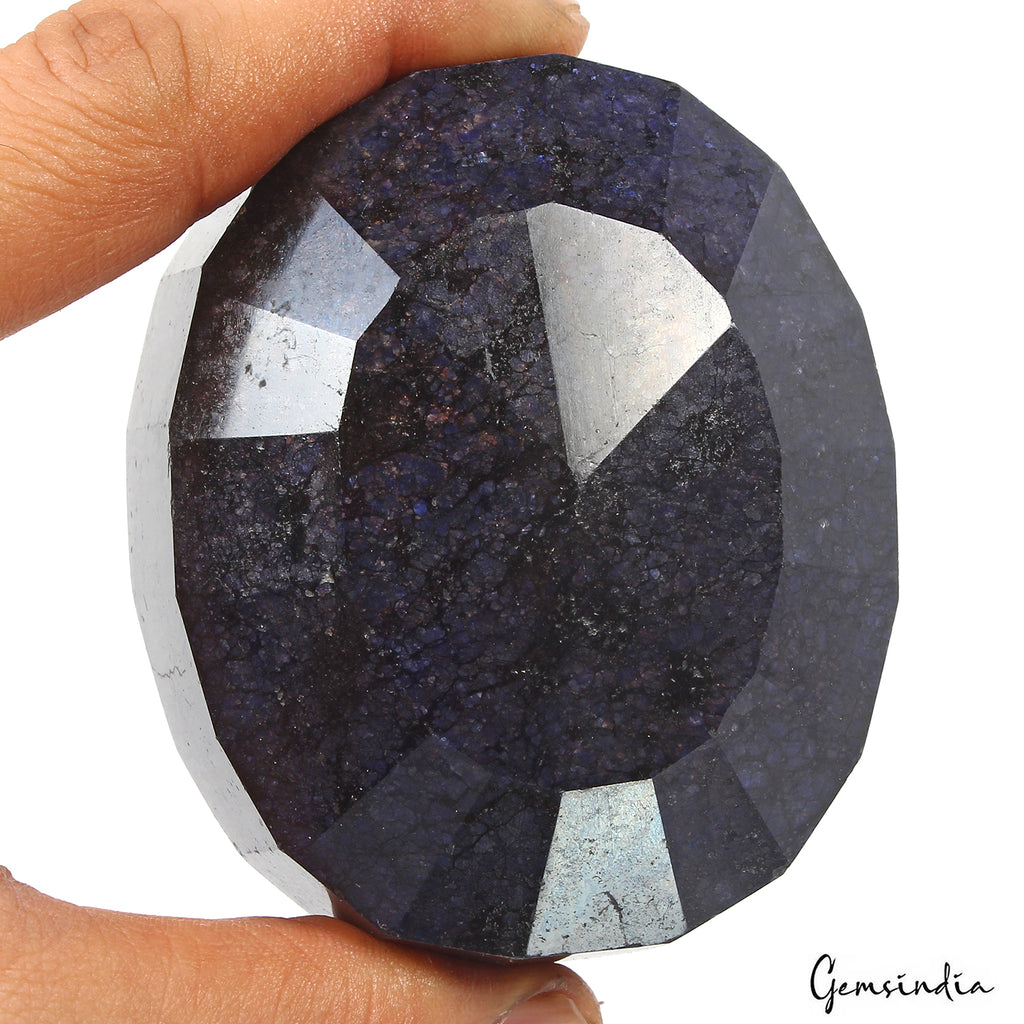 Blue Sapphire Loose Gemstone, Color Enhanced — 80 x 66 x 44mm, 2540 Ct
