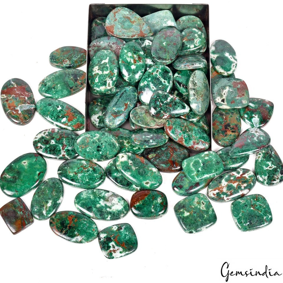 Azurite Lot, Cabochon, Untreated — 67 Pieces, 21mm to 42mm, 2500 Ct, Madagascar