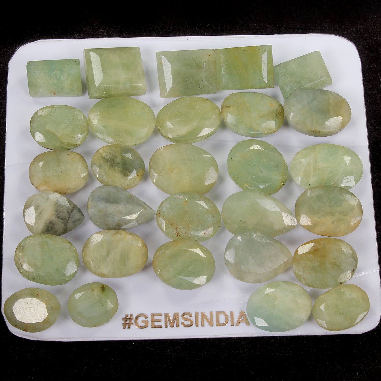 Green Beryl Lot, Loose Gemstone, Untreated — 29 Pieces, 13mm to 21mm, 420 Ct, Brazil