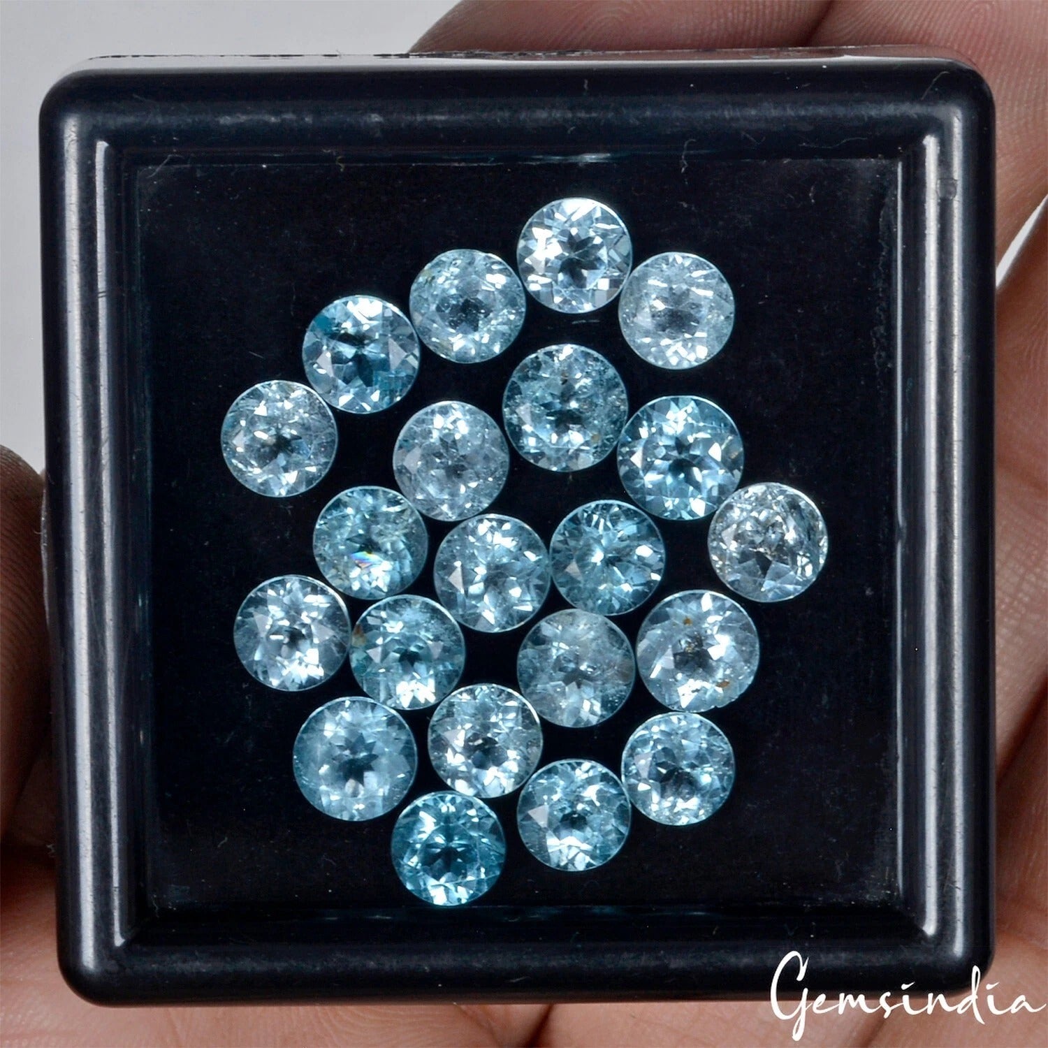 VVS 21 Pcs Natural Sky Blue Topaz 5mm Round Cut AAA Quality Loose Gemstone Lot