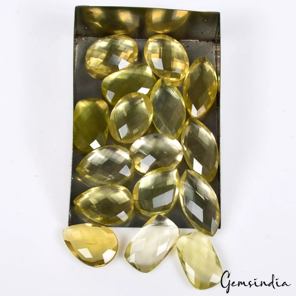 VVS 16 Pcs Natural Citrine 15-20mm Mix Checker Cut Loose Untreated Gemstone Lot