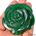580 Ct Natural Untreated Green Aventurine Flower Rose Hand Carved Loose Gemstone
