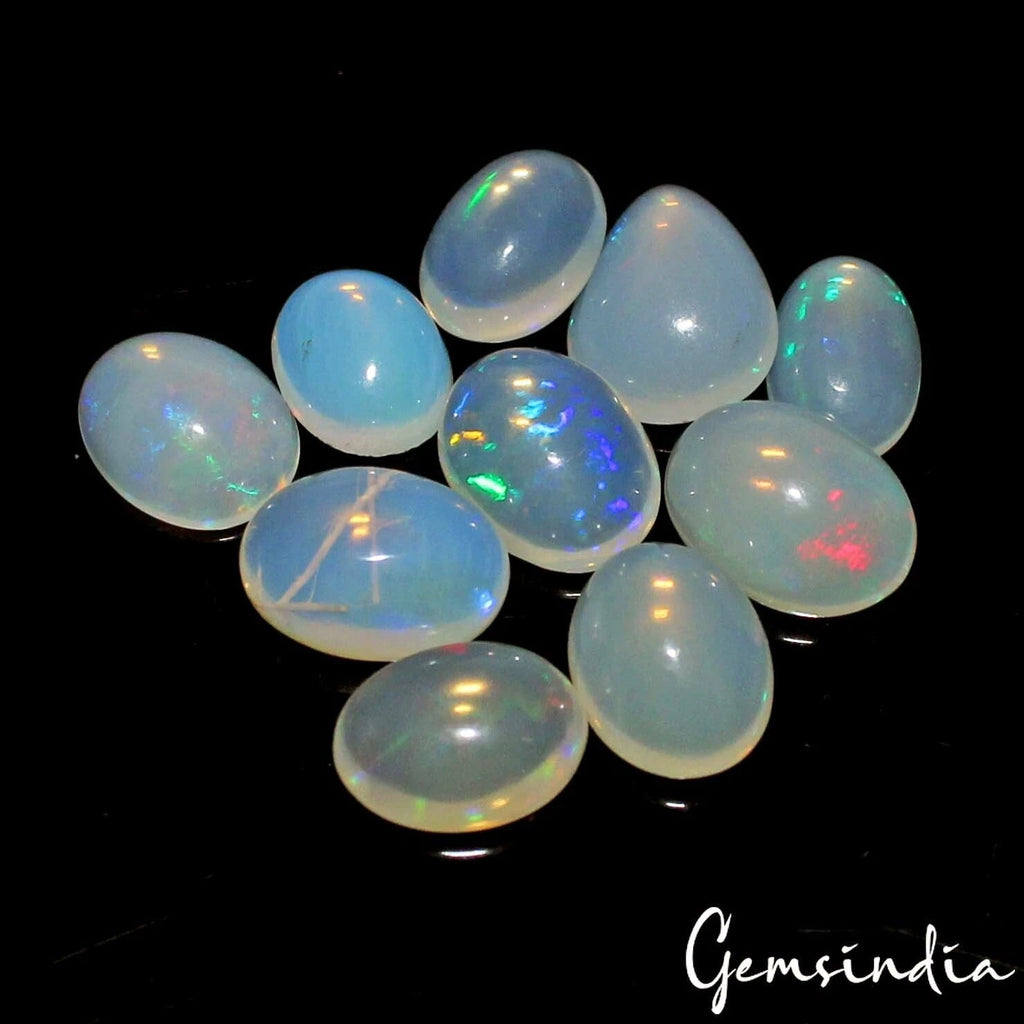 15 Ct Natural Untreated Welo Opal Multi Shine Mix Cabochon Loose Gemstone Lot