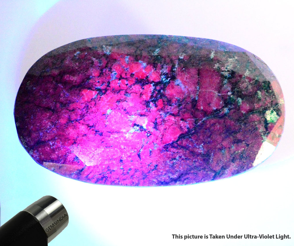 Large 1.4 Kg Natural Huge Green Red Ruby Zoisite Oval Faceted Untreated Gemstone