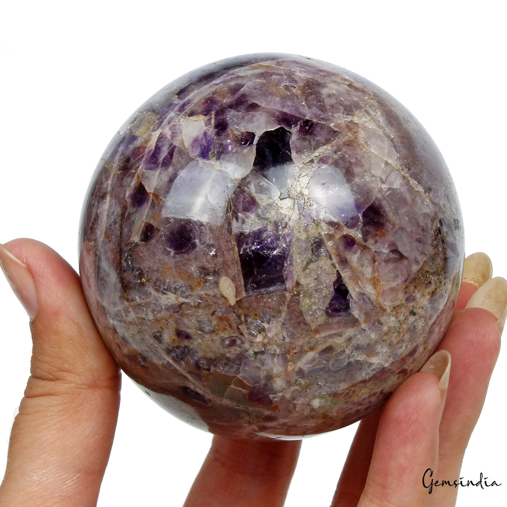 2350 Ct Natural Stunning Amethyst Healing Crystal Mineral Gemstone Sphere/Ball