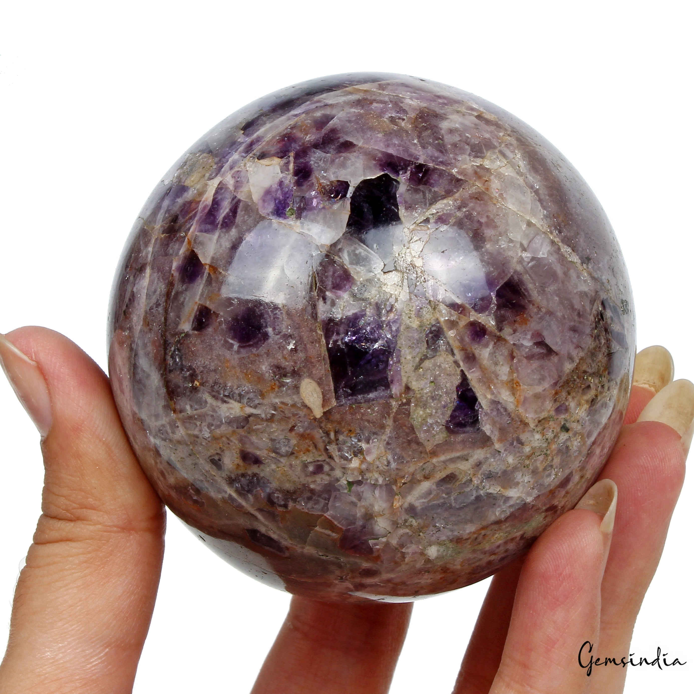 2350 Ct Natural Stunning Amethyst Healing Crystal Mineral Gemstone Sphere/Ball