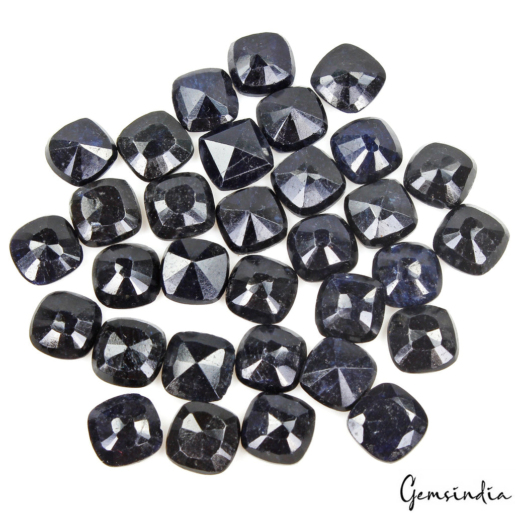 32 Pcs Natural Blue Sapphire Cushion Faceted Cut Loose Calibrated 12mm Gemstones