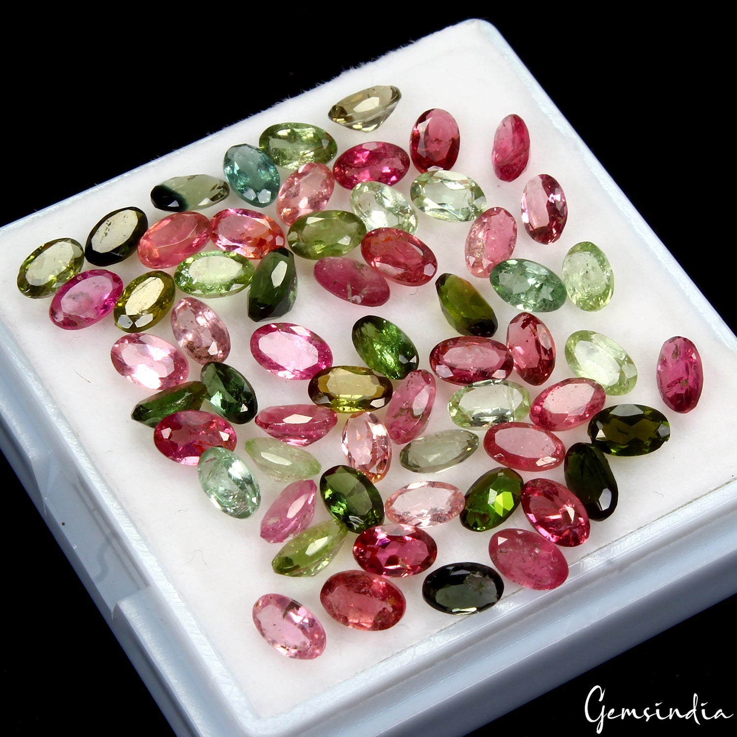 VVS 60 Pcs Natural Multi Tourmaline 5x3mm Oval Cut Top Quality Loose Gemstones