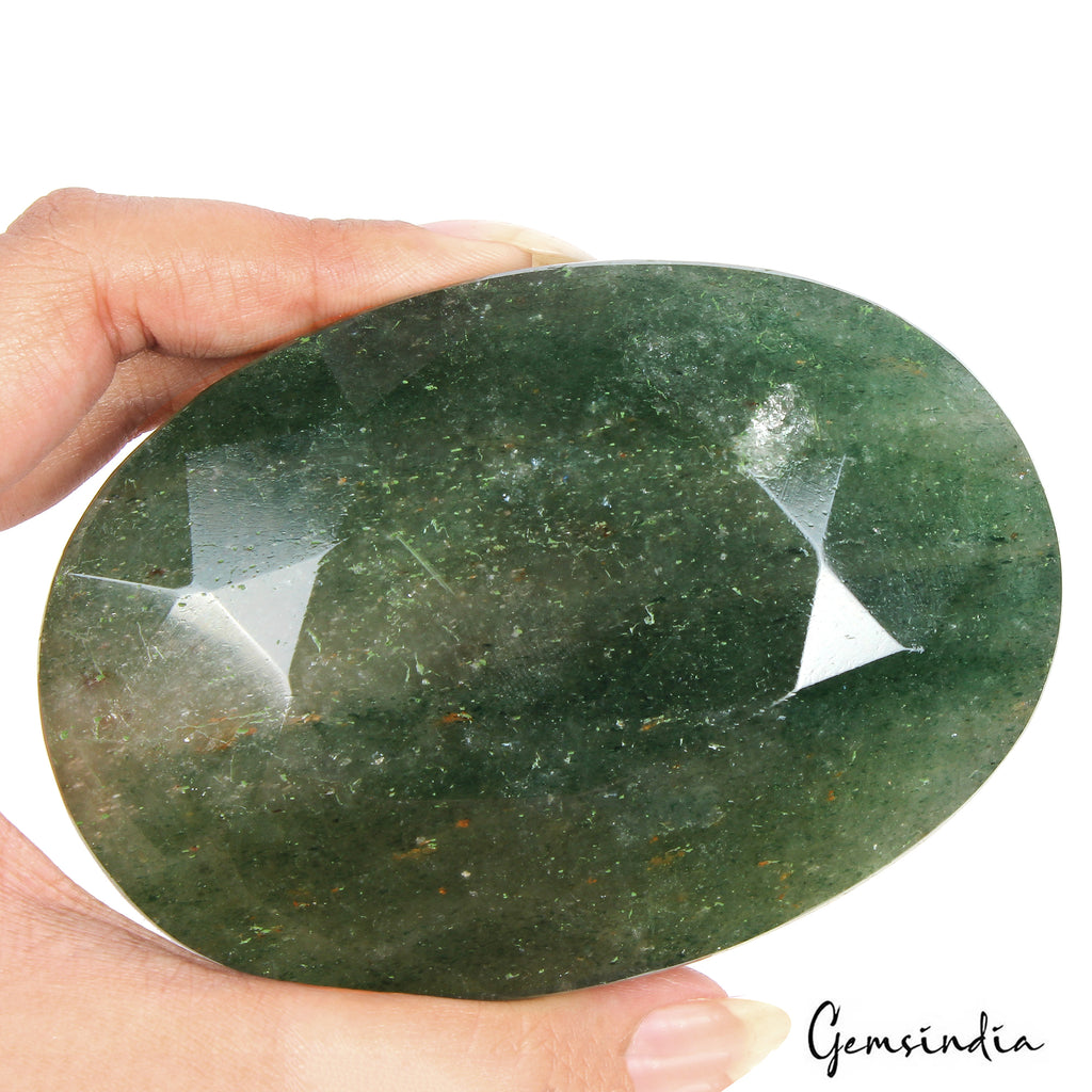 Strawberry Quartz Loose Gemstone, Green — 103 x 72 x 46mm, 2640 Ct, Madagascar
